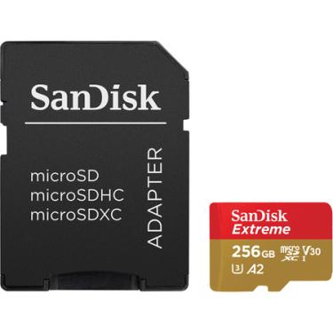 Imagem de Cartão MicroSDXC 256GB SanDisk Extreme 190Mb/s 4K UHS-I / V30 / U3 / A2