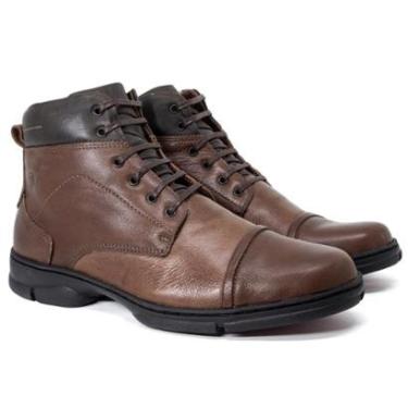 Imagem de Bota Coturno Masculina Anatomic Gel 360º Plus Couro Legítimo com Cadarço Palmilha Macia 7896-Masculino