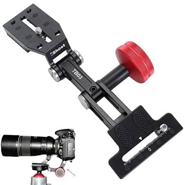 Imagem de iShoot Suporte de lente teleobjetiva portátil retrátil para câmera e zoom, suporte de foco longo dobrável, placa de liberação rápida 2 em 1 compatível com Manfrotto 200PL e braçadeira de cabeça de