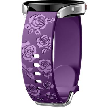 Imagem de DaQin Compatível com Galaxy Watch 6/7/5/4 de 40 mm e 44 mm, pulseira esportiva de silicone de 20 mm para Samsung Galaxy Watch 6/4 Classic, Watch 5 Pro, Active 2 - feminino e masculino, roxo