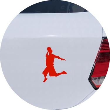 Imagem de Adesivo de Carro Basquete Enterrada Handeball - Cor Azul - Melhor Ades