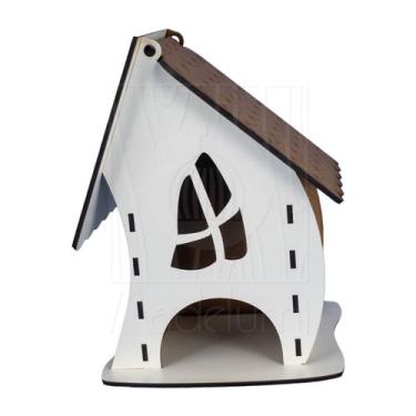 Imagem de Luminária Abajur de Mesa Casinha Madeira G9 Decoração 18CM - Madelumi