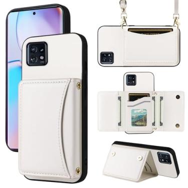 Imagem de Furiet Capa carteira para Motorola Edge+ Plus 2023/Edge 40 Pro 5G/Moto X40 com alça transversal de couro PU premium porta-cartão à prova de choque resistente acessórios de corpo inteiro capa para