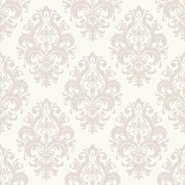 Imagem de Papel De Parede Arabesco Verde e Bege Adesivo Vinílico Lavável 1 Metro