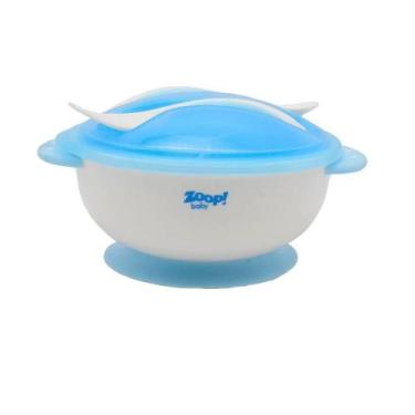 Imagem de Kit Bowl Com Tampa E Talher Azul - Zoop Baby - Zoop Toys
