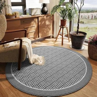 Imagem de Tapete redondo para sala de estar, listrado, cor sólida, luz, luxo, macio, mesa de centro, pelúcia, quarto, cadeira giratória, tapete de chão, SY2460, TD, A, diâmetro 170 cm