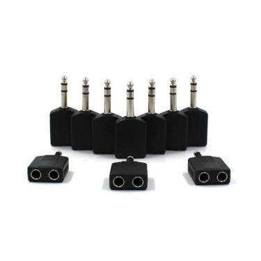 Imagem de Adaptador Plug P10 Estéreo X 2 Jack J10 Estéreo 10 Unidades - Sd