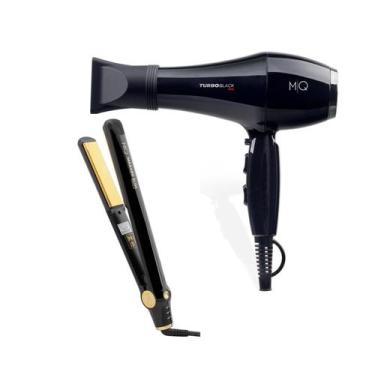 Imagem de Kit mq - secador cabelo mq turbo black 2500w 220v + chapinha prancha m