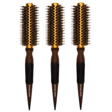 Imagem de Kit 3un escova térmica metálica profissional 40mm marco boni - Genéric