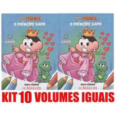 Imagem de O Principe Sapo Livro Para Pintar Kit 10 Vols. Lembrancinha - Girassol