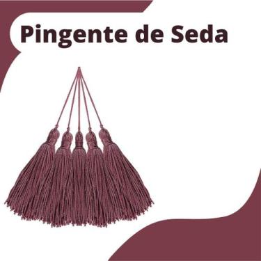 Imagem de Pingente De Seda Tassel - Franja - Rose Escuro  - Com 100 Unidades - N