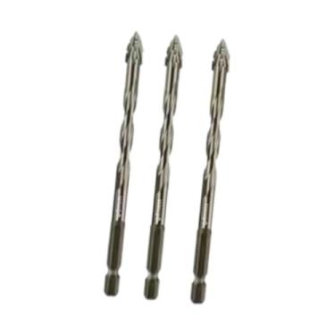 Imagem de Fenteer 3 peças de quatro flautas dente de serra excêntrico brocas alta dureza versátil resistente hexágono haste para madeira vidro cerâmica telha, 8mm