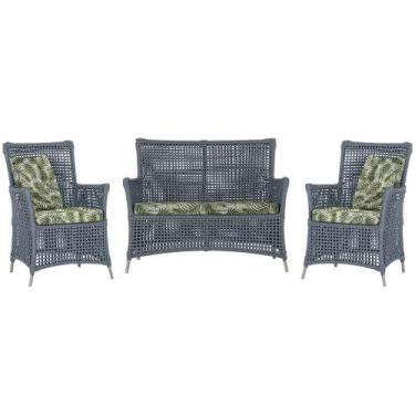 Imagem de Jogo Sofá e 2 Poltronas de Área Igapó Alumínio Pintura Fendi Corda Náu