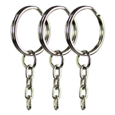 Imagem de Chaveiro Argola Batida Prata Com Corrente 23mm 1000 Unidades - RUSSO A