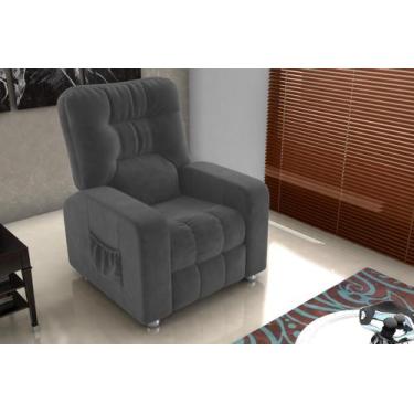 Imagem de Poltrona Reclínavel MX7 Azera Veludo Cinza E425 - Matrix - LM DECOR