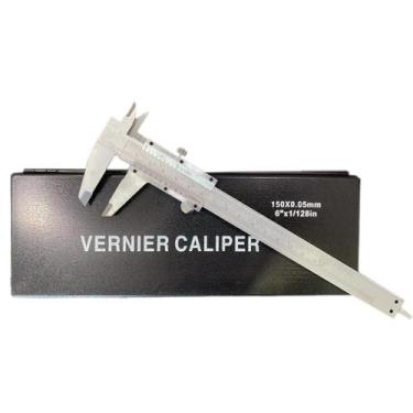 Imagem de Paquimetro Analógico Profissional Relogio 150Mm Metal Inox - Vernier C