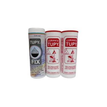 Imagem de Kit 2 Corantes Tintura Várias Cores 45g + 1 Fixador Tupy Fix, Vermelho