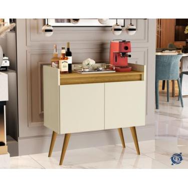 Imagem de Aparador Junior Luxo Plus 2 Portas Pés Palito cor Off white / madeirad
