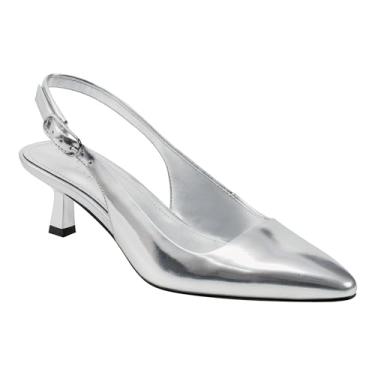 Imagem de Marc Fisher LTD Sapato feminino Kory, Couro metálico espelhado prateado 040, 40