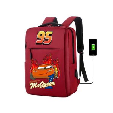 Imagem de Mochila USB Escolar Estampa Infantil Carros Notebooks, Trabalho Escola