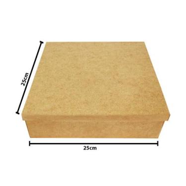 Imagem de Caixa Tampa Sapato de Mdf Madeira Crua - Tamanho: 25 X 25 X 12 Cm - MA