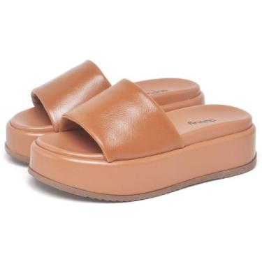 Imagem de Papete Chinela Tamanco Feminino DUBUY 2062FG, 36, Caramelo, Feminino