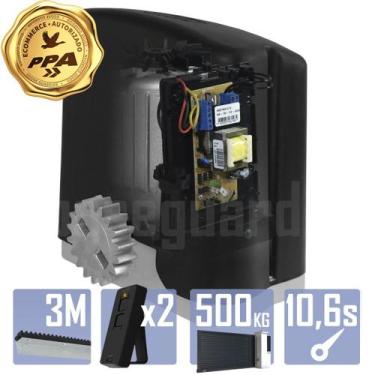 Imagem de Kit 1 Motor PPA 1/3CV Dz Rio 3m Crem 2 Control Portão 500Kg, 110V
