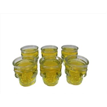 Imagem de WOQIJENCV Conjunto de 6 copos de shot de 50 ml | Copos transparentes reutilizáveis para doses de vodka, rum, conhaque, gelatina | Conjunto de copos de base pesada para bar em casa, pub, evento, festa