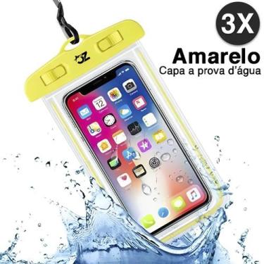 Imagem de Kit 3 Capa Case Celular Protetora Prova D'água Mergulho Praia - OPEN Z