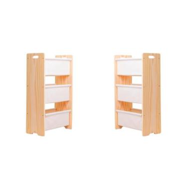 Imagem de Kit Racks Organizador Pocket, Guarda Livros E Brinquedos - Curumim Kid