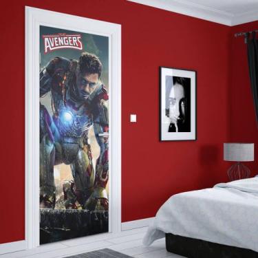 Imagem de Adesivo de Porta Homem de Ferro 02 - Império da Impressão, G - 90cm x 