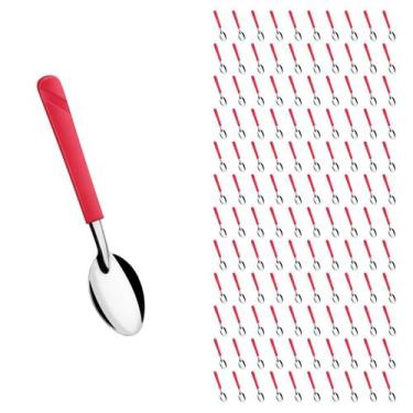 Imagem de Conjunto 120 Colheres Linha Luna Vermelho Aço Inox Sorvete - Taumer, L