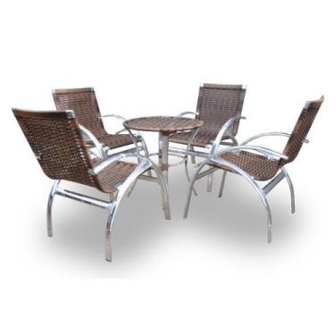 Imagem de Conjunto de Mesa Elíptico - 4 Cadeiras + 1 Mesa - Abinoski Móveis Sint