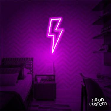 Imagem de luminaria letreiro Neon Led Raio  60x25 luminoso decoração p/ selfie -