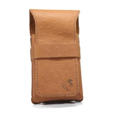 Imagem de Bainha Country Para Celular Presa No Cinto Couro De Avestruz Envio Par
