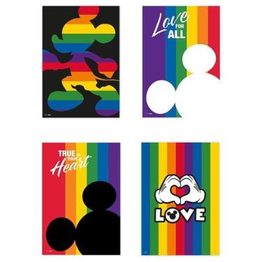 Imagem de Cartaz Decorativo Festa Mickey Arco-Íris - 04 unidades - Regina -