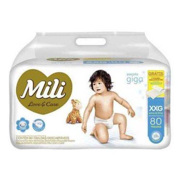 Imagem de Fralda Descartável Mili Love Care Xxg Giga/Jumbo 80 Unidades