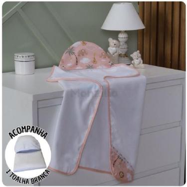 Imagem de KIT 2 Toalhas de Banho Capuz Bebê Estampas - Monzilo Baby Kids, Safari