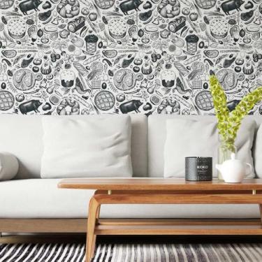 Imagem de Papel de Parede Adesivo Comidas Diversas N03110 0,58X2,5M - Adesivo BR