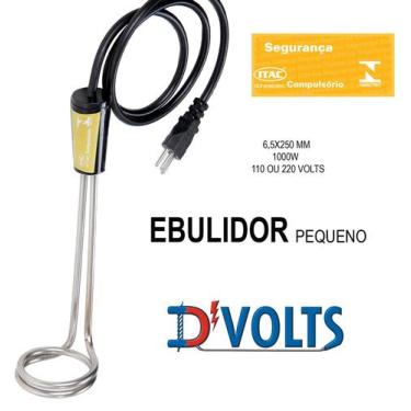 Imagem de Ebulidor Pequeno 1000w 127v (mergulhão / rabo quente) Aquecedor de Águ