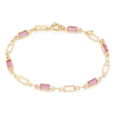 Imagem de Pulseira Infantil Formada Por Peças Retangu 551617 - ROMMANEL, Rosa cl