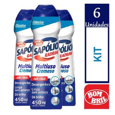 Imagem de Kit 6 Sapolio Radium Cremoso Clássico Grande 450ml Cada - Bombril