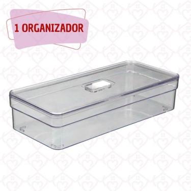 Imagem de 1 Un Organizador Porta Ovos Com Tampa Acrilico Retangular - PLASTUTTI,