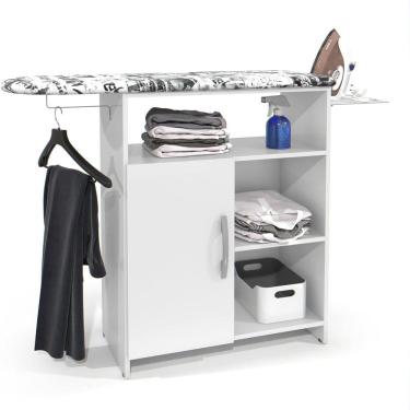 Imagem de Tabua de Passar Roupa 1 Porta e Prateleira com Organizador Branco