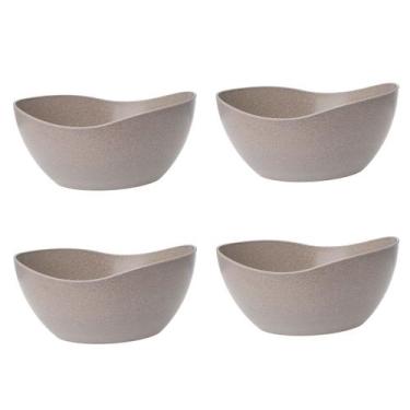 Imagem de 4un Tigela saladeira bowl oval 1,9lt servir cinza petra - Evo