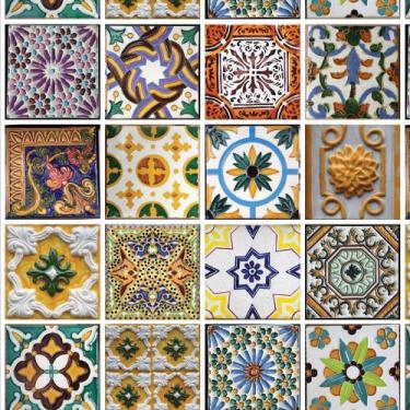 Imagem de Papel de parede adesivo azulejos antigos portugueses ref: dpaz32 - Dec
