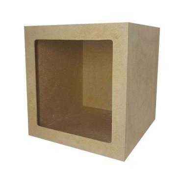 Imagem de Nicho Quadrado Simples para Decoração 24x25x24 Mdf Madeira - ATACADÃO 
