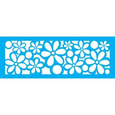 Imagem de Stencil Opa 10 x 30 cm - Flores I - 493 - Opa Criando Arte