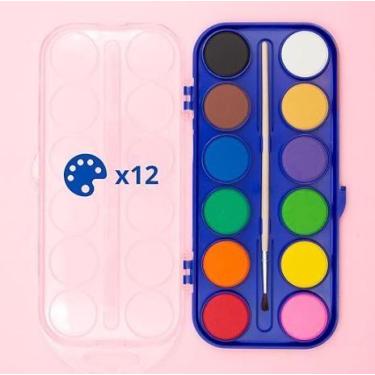 Imagem de KIT 6 Estojo Tinta Aquarela 12 Cores Pincel Tinta Atacado Tinta Aquare