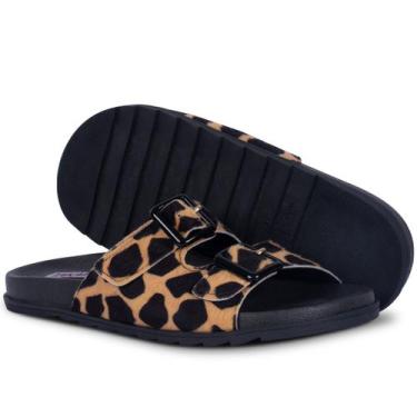 Imagem de Sandália Papete Rasteira de Fivela Confort Animal Print A9.05 A - Taka